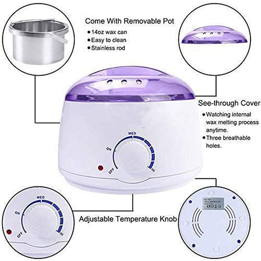 Wax Heater Automatic Hot Wax Heater for Hard Strip and Paraffin for Women painless hair remover kit wax bean
