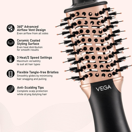3 IN 1 PROFESSIONAL HAIR DRYER & BRUSH